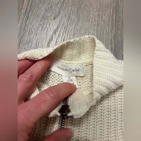 Girl's Treasure & Bond Cable Knit 1/4 Zip Sweater- Size Small (7/8)- Pre-owned - Picture 4 of 4